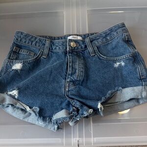 Forever 21 Blue Distressed Jean Shorts